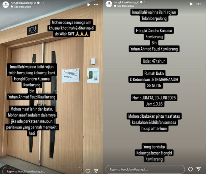 Hengki Kawilarang meninggal dunia.