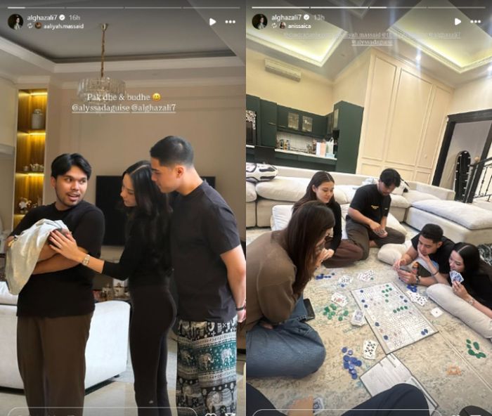 Al Ghazali dan Alyssa Daguise menengok anak Aaliyah Massaid.