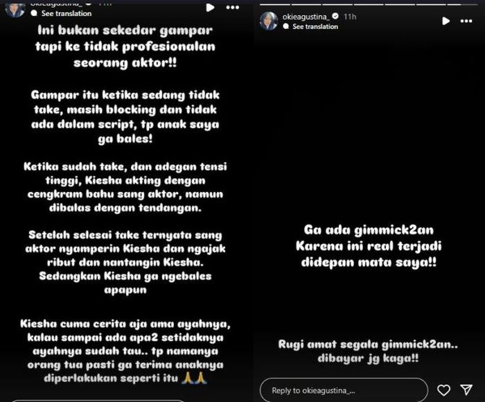 Okie Agustina menjelaskan kronologi Kiesha Alvaro ditampar Dimas Anggara