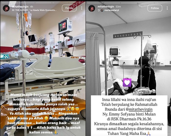 Ibunda Mita The Virgin meninggal dunia.