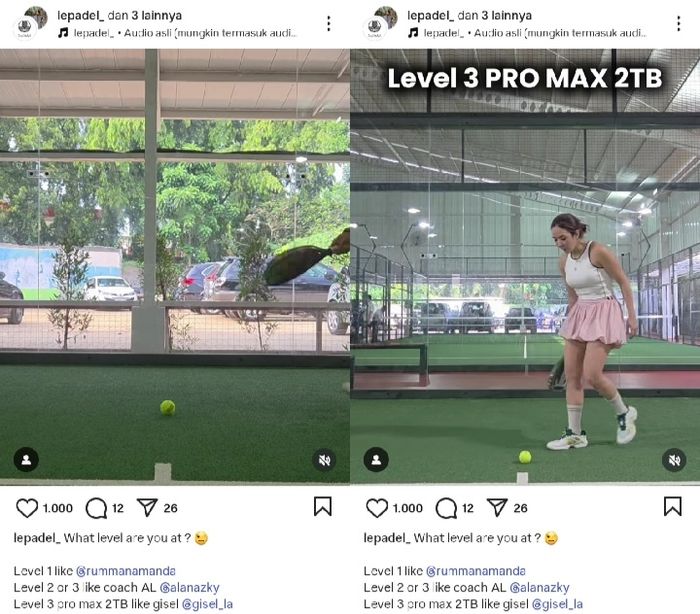Gisella Anastasia bagikan tips mengambil bola pakai raket saat bermain padel.