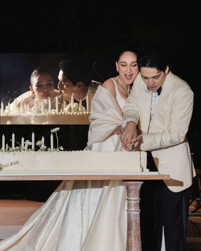 Kue pernikahan Luna Maya dan Maxime Bouttier.