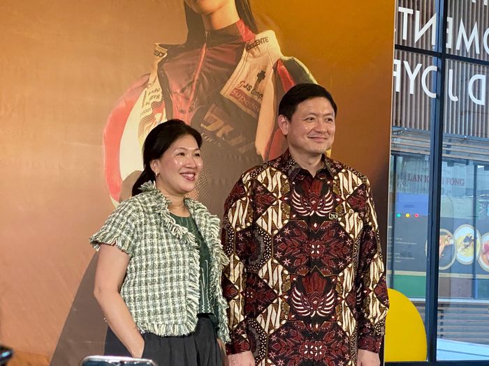 (ki-ka) Thresia  Mareta dan Soegianto Nagaria di Press Conference JF3 2025.