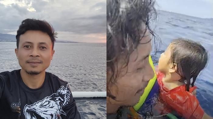 Kronologi pria selamatkan balita terapung di tengah laut saat KM Barcelona VA terbakar, aksi heroiknya viral!