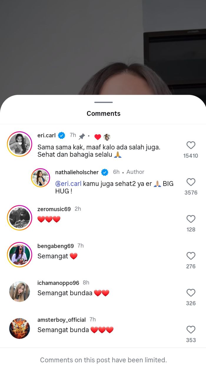 Komentar Erika Carlina atas permintaan maaf Nathalie Holscher.