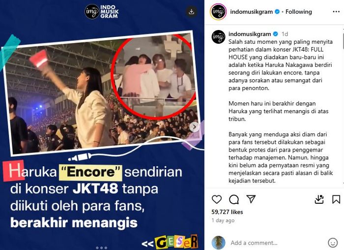 Kronologi Haruka disoraki penonton hingga nangis di konser JKT48, aksi protes para penggemar jadi pemicunya!