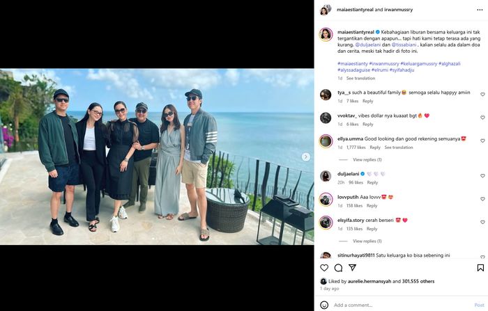 Maia Estianty bagikan keseruan liburan bareng keluarga.