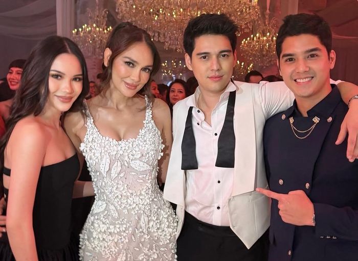 Al Ghazali dan Alyssa Daguise di resepsi pernikahan Luna Maya dan Maxime Bouttier di Jakarta