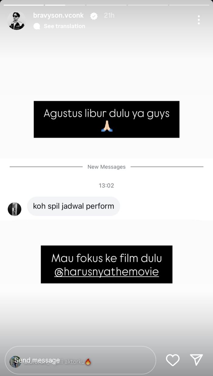 Unggahan DJ Bravy soal vakum di dunia musik.