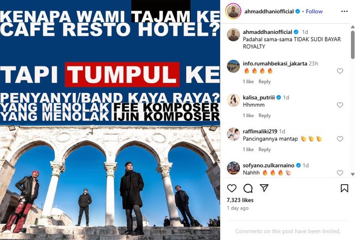 Ahmad Dhani kritik WAMI.