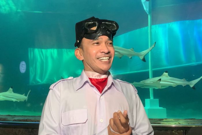 Ruben Onsu di Seaworld, Ancol, Jakarta Utara, Rabu (13/8/2025).