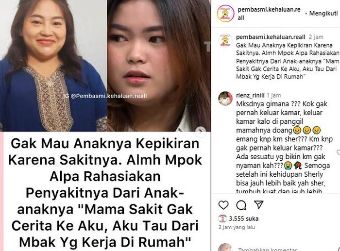 Cerita anak Mpok Alpa tahu ibunya sakit kanker payudara dari ART dan akui didatangi lewat mimpi