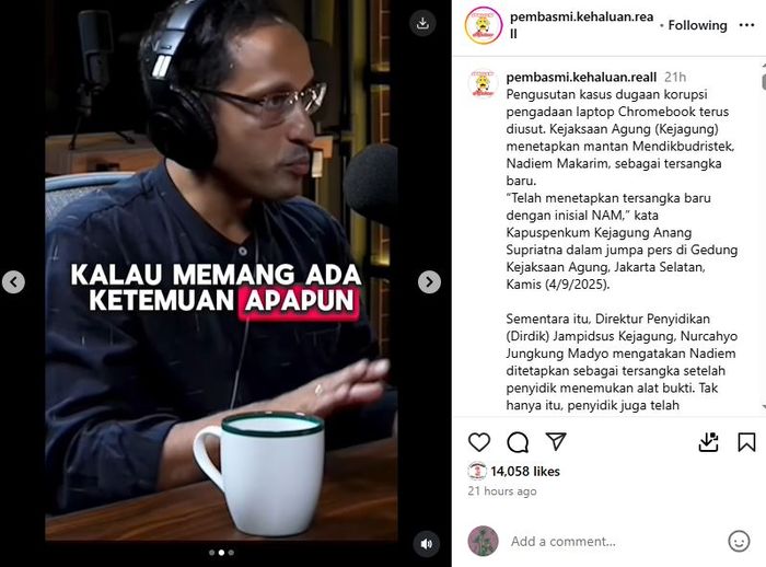 Jejak digital Nadiem Makarim sebelum jadi tersangka korupsi, pernah janji tak pernah tilep uang negara saat jadi menteri. 