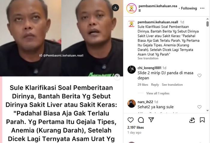 Sule ungkap kondisi kesehatannya yang simpang siur, bantah sakit parah hingga bongkar hasil tes liver dan ginjal!