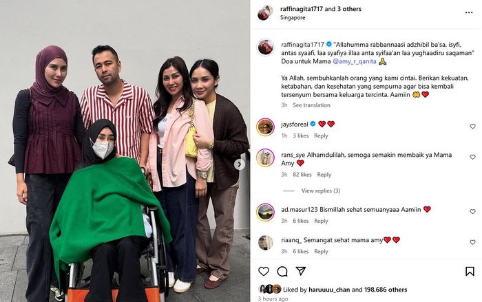 Amy Qanita diizinkan pulang usai seminggu di rawat di rumah sakit di Singapura