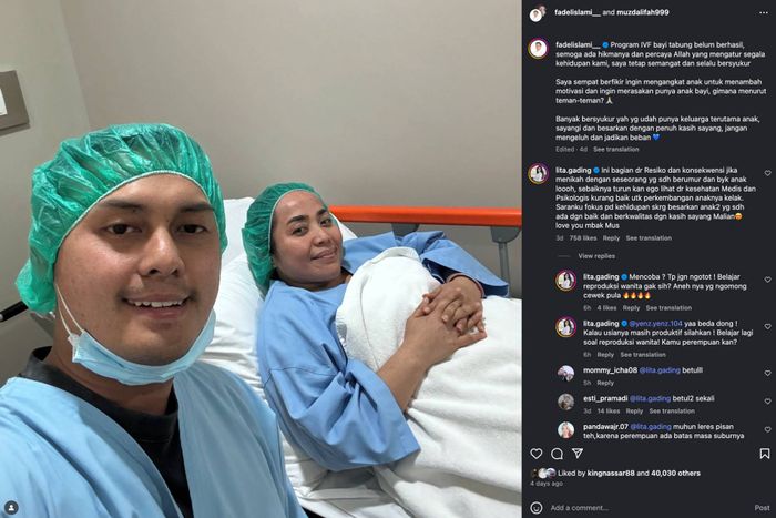 Fadel Islami disebut sebagai suami egois saat meminta Muzdalifah untuk hamil di usianya yang tak muda lagi.