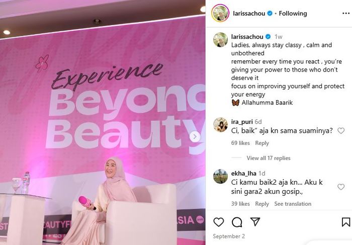 Postingan Larissa Chou