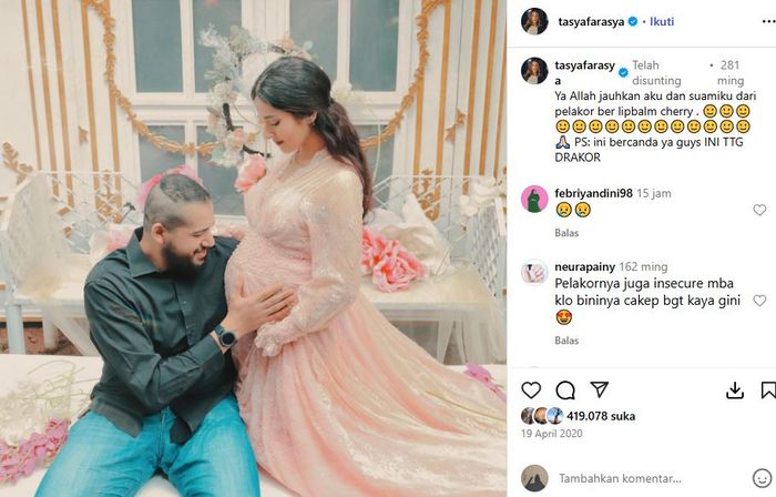 Unggahan Tasya Farasya yang menyinggung soal pelakor
