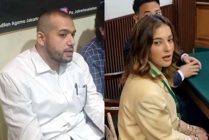 Tasya Farasya dan Ahmad Assegaf, Sangun Ragahdo saat ditemui di Pengadilan Agama Jakarta Selatan, Rabu (24/9/2025).