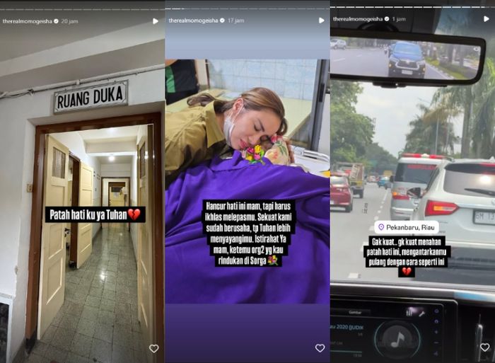 Momo Geisha bagikan curhatan nyesek saat sang ibu meninggal dunia.