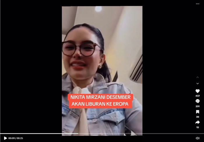Nikita Mirzani yakin bakal segera bebas dari penjara, sang artis ungkap rencananya ajak anak liburan ke Eropa bulan Desember.
