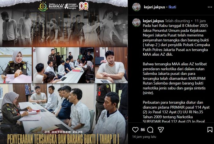 Ammar Zoni kembali terlibat peredaran narkoba di dalam Rutan Salemba.