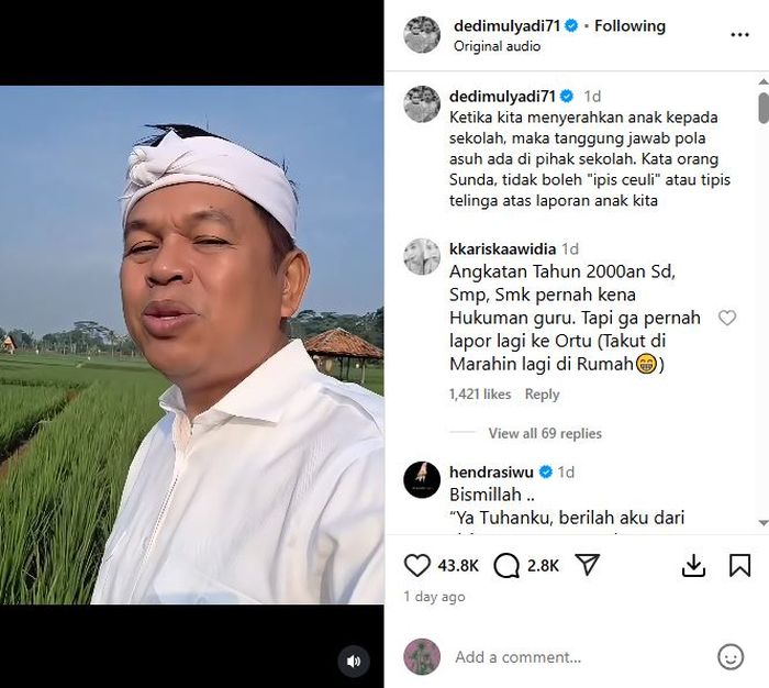 Begini pesan menohok Dedi Mulyadi untuk orang tua jika anak dihukum guru di sekolah, sang gubernur minta hal ini!