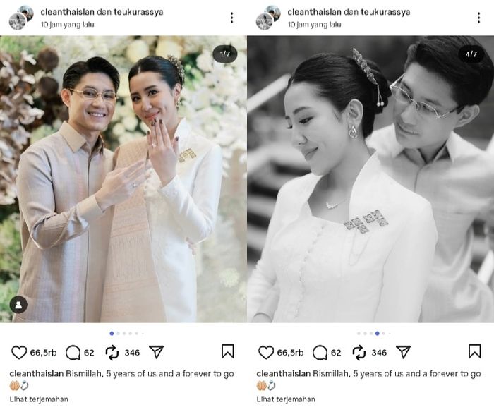 Teuku Rassya dan Cleantha bertunangan.