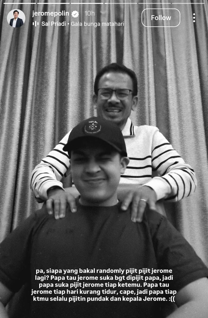 Kenangan Jerome Polin dan sang ayah.