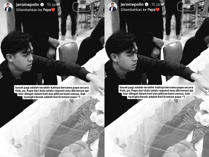 Momen Jerome Polim bersama mendiang ayahnya untuk terakhir kali.