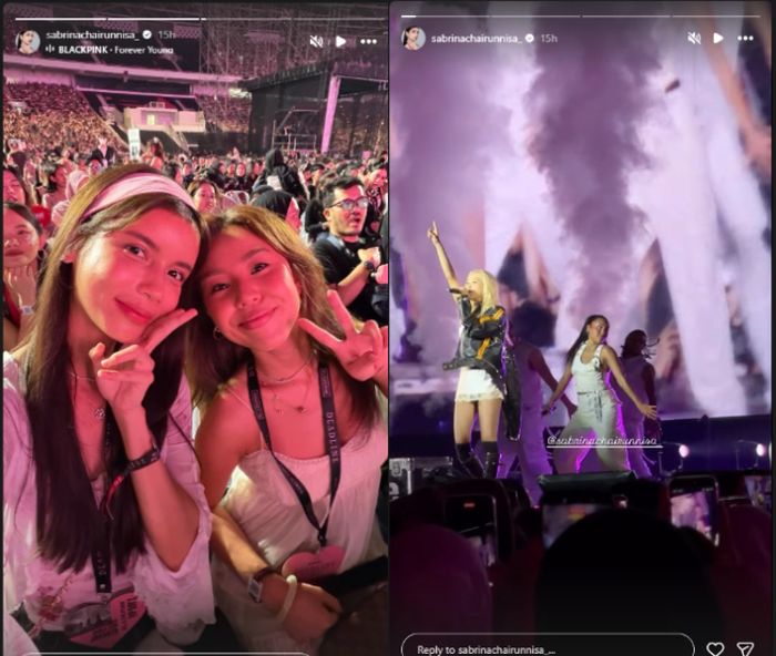 Sabrina Chairunnisa nonton konser Blackpink.