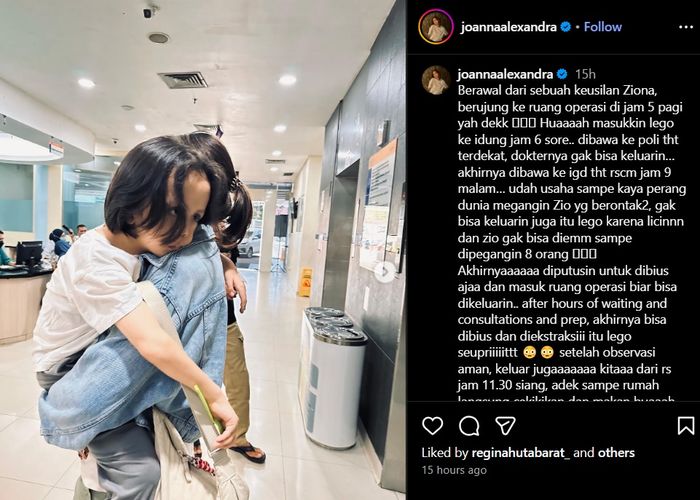 Joanna Alexandra ceritakan insiden putrinya harus menjalani operasi karena keisengan sendiri.