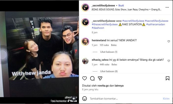 Jule kepergok foto di dalam lift bareng Safrie Ramadhan
