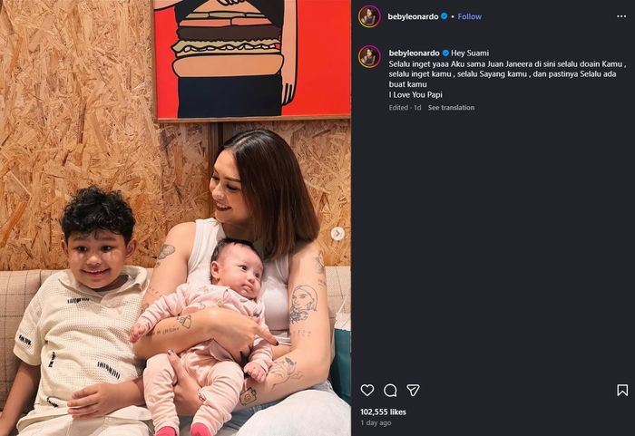 Unggahan Beby Prisillia yang beri dukungan kepada sang suami, Onadio Leonardo yang terjerat kasus narkoba.