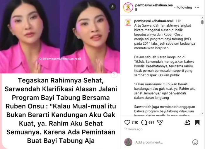 Sarwendah ungkap alasan jalani program bayi tabung saat jadi istri Ruben Onsu, bantah kesehatan rahimnya bermasalah!