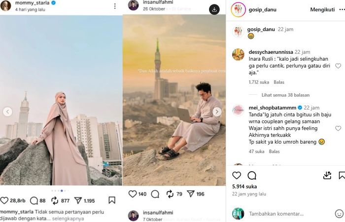 Inara Rusli dan Insanul Fahmi diduga lakukan Lovestagram