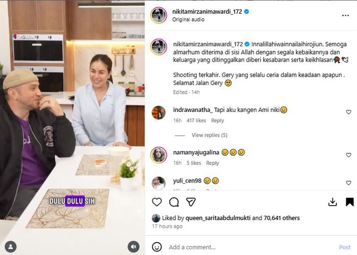 Nikita kenang kembali momen dirinya bersama Gary Iskak.