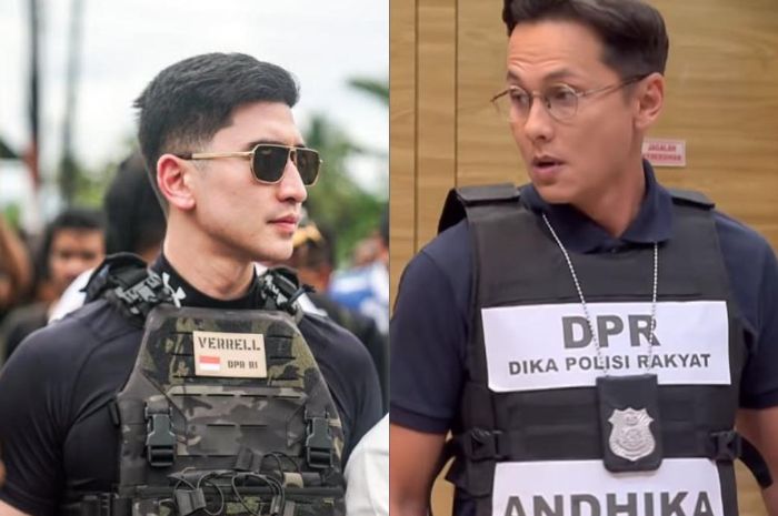 Andhika Pratama parodikan Verrell Bramasta pakai rompi taktis di lokasi banjir Sumatra.