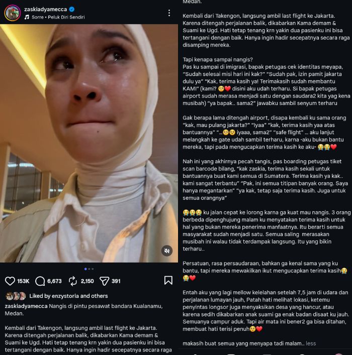 Postingan Zaskia Adya Mecca