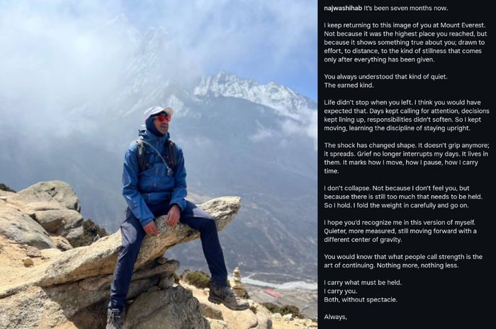 Najwa Shihab membagikan ungkapan rindunya kepada mendiang suami, Ibrahim Sjarief Assegaf