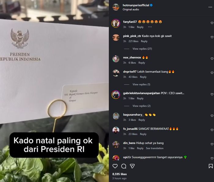 Hotman Paris pamer kado Natal dari Prabowo.