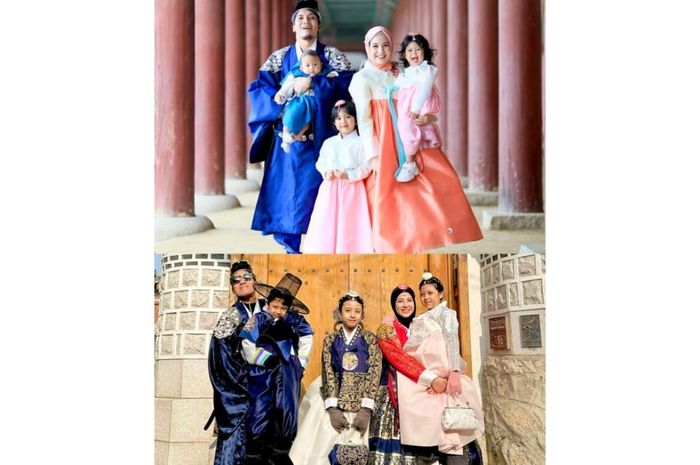 Desta membagikan foto keluarga lengkap bersama Natasha Rizky dan ketiga anak mereka tahun 2019 dan 2026 