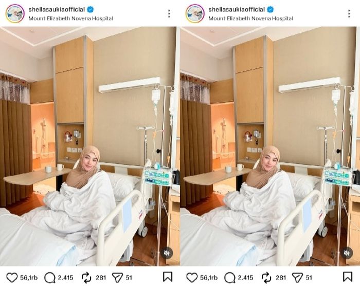 Shella Saukia keracunan makanan saat liburan tahun baru di Singapura.