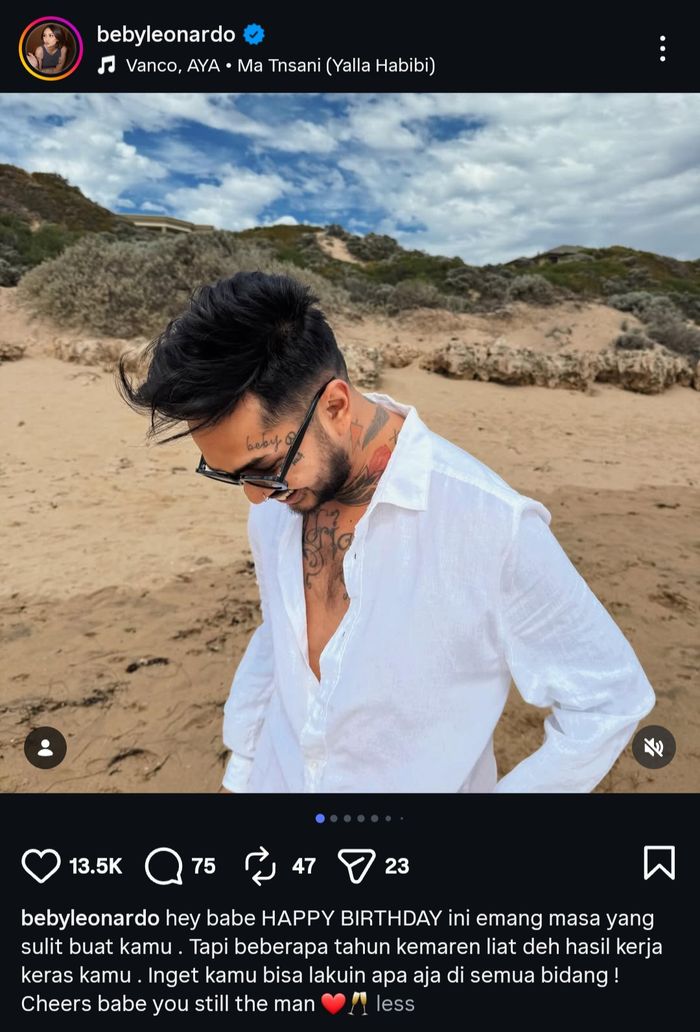 Beby Prisillia beri ucapan selamat ulang tahun untuk Onadio Leonardo yang kini masih jalani rehabilitasi narkoba.