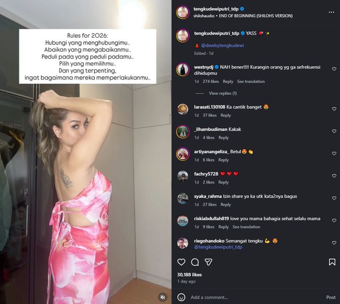 Tengku Dewi buat rules untuk tahun 2026.