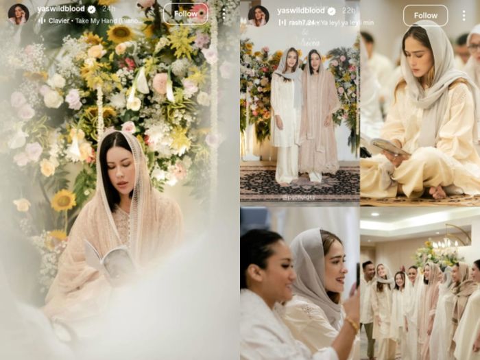 Momen pengajian dan siraman Patricia Schuldtz dan Dharma Mangkuluhur.