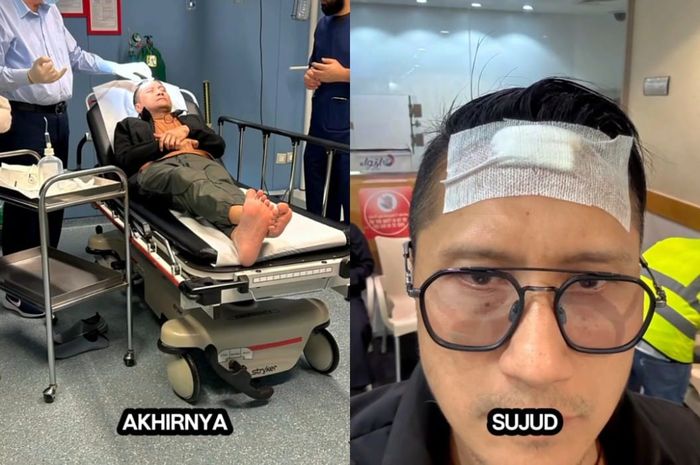 Momen Arie mengalami insiden kepala bocor ketika sedang berada di tempat menginapnya.