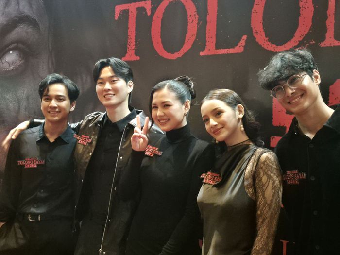 Cast film Tolong Saya! Dowajuseyo saat ditemui di kawasan Kuningan, Jakarta Selatan, Rabu (21/1/2026).