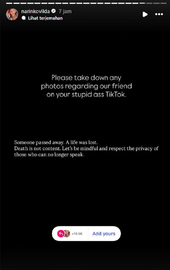 Foto Lula Lahfah meninggal dunia tersebar di medsos, Awkarin minta untuk take down.