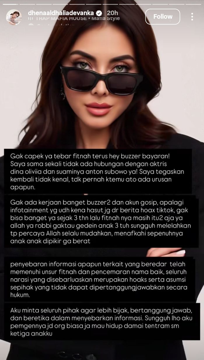 Dhena Devanka sendiri telah membantah isu nikah siri dengan Anton Subowo